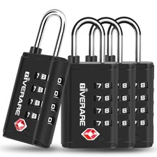 4 Pack TSA Approved Travel Luggage Locks 4-Digit, Open Alert Suitcase Combinatio