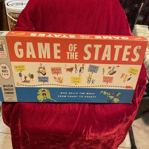 Vintage 1960 Milton Bradley-Game of the States –No. 4920– Complete! NM!