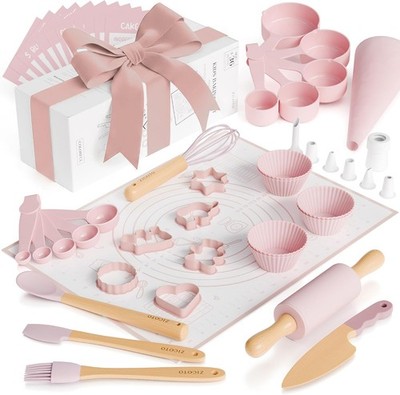 Wooden Baking Set for Kids Complete Real Kitchen Utensils for Baking Fun