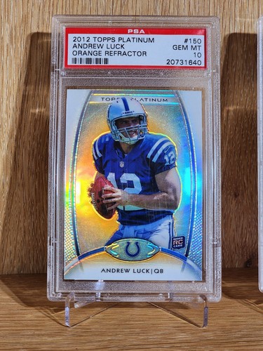 2012 Topps Platinum Andrew Luck 3 Card Lot PSA 10 Base, Xfractor & Orange Colts - Picture 2 of 8