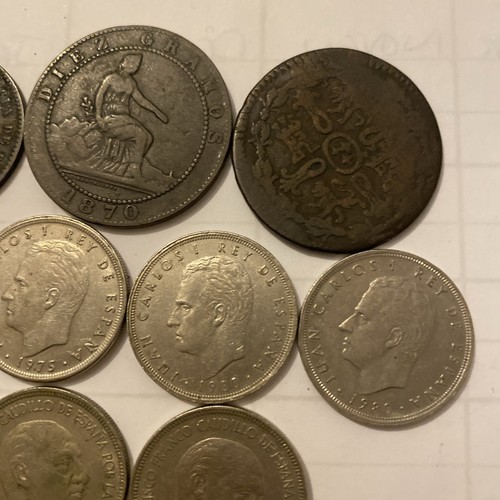 SPANISH COINS- SPAIN- Old- Modern- Franco- Aluminium-footy World Cup Etc X 58 - Picture 4 of 24