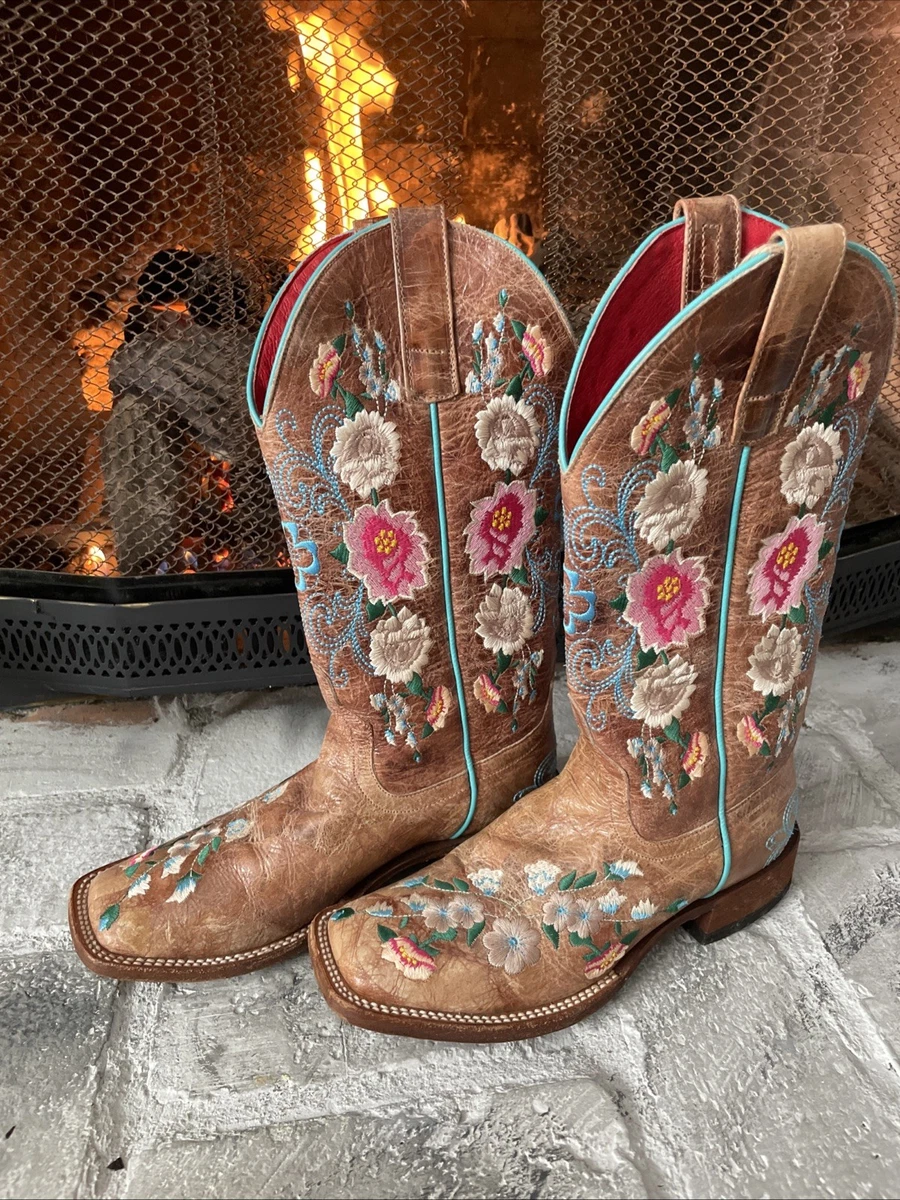Bottes de cowboy Macie Bean pour femme en cuir marron avec broderie