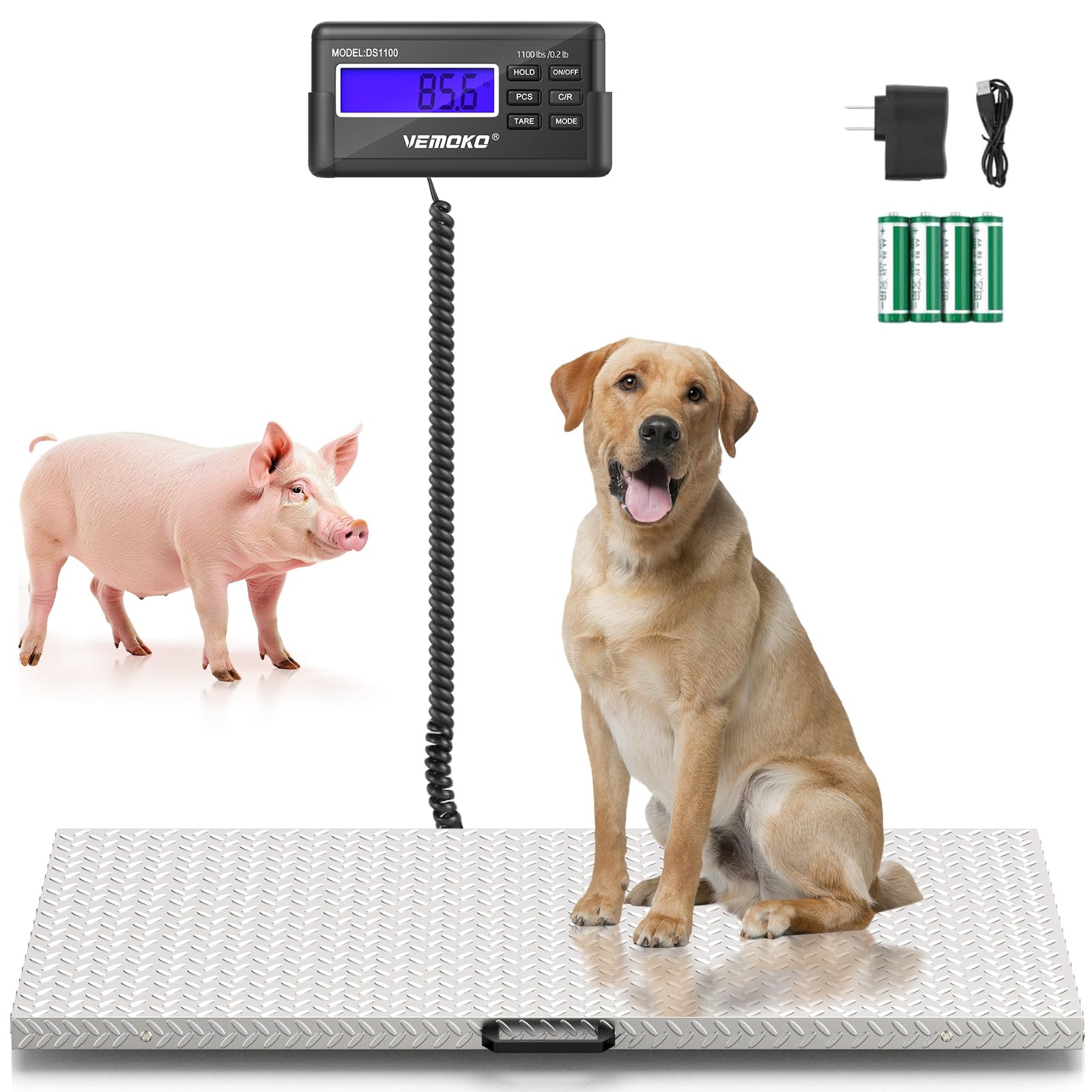 VEMOKO Precision Large Dog Scale - 1100lb x 0.2lb Large Bree