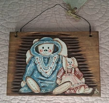 Vintage Wooden Bunny Sign Wall Decor Farm Cottagecore Plaque 