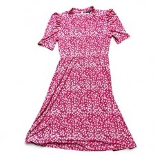 Adrianna Papell Pink Floral Maxi Dress W/ Ruffle Sleeves Womens Size Large 