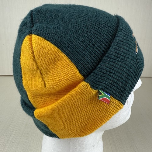 Official SA RUGBY Beanie Soft Knit SA Rugby Union ForestGreen Yellow Embroidered - Picture 2 of 10