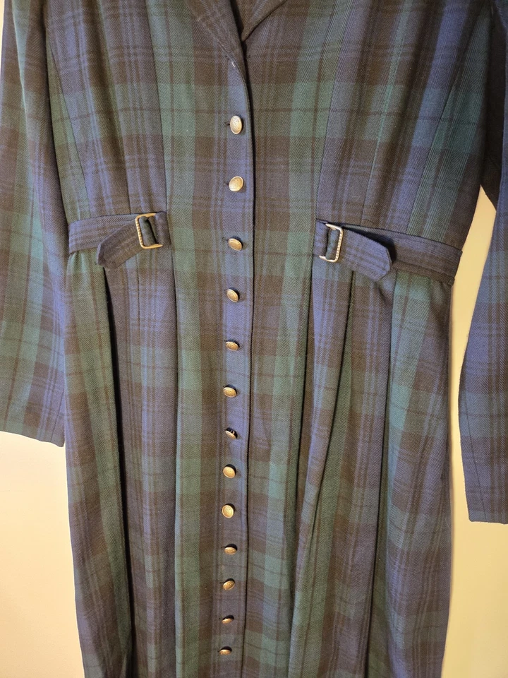 Cynthia Howie 连衣裙 尺寸 6 按钮 前打褶 Maxi Academia Collegiate 霍格沃茨 — 第 4/4 张图片