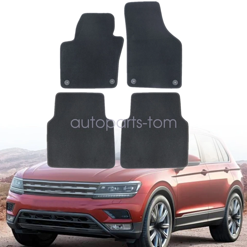 For 2009-2017 Volkswagen Tiguan Front & Rear Floor Mats Carpet Waterproof 4PCS - Изображение 2 из 4