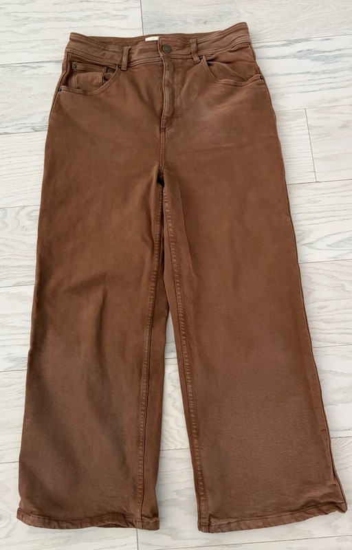 Sezane Le Crop jeans wide leg High Waist Brown Size 40