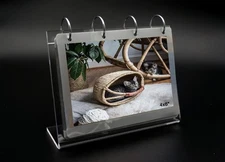 Acrylic Sign Holder 4x6 Clear Photo Frame Horizontal Free Standing Flip Album...