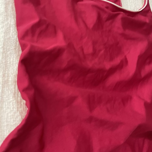 Speedo Vintage Einteiler Badeanzug Damen 14 rot lila pink gebraucht, in einwandfreiem Zustand Retro - Bild 6 von 9