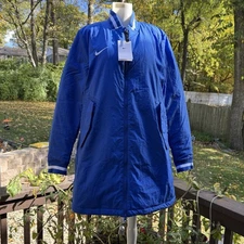 New Nike Men's Dugout Full Zip Jacket Team Royal Blue White L Large