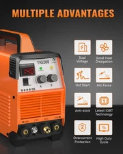HITBOX 110V/220V ARC HF TIG Welder Hot Start IGBT Inverter Welding With Post Gas