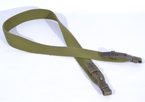 Green Canvas Shotgun Rifle Sling Strap Belt Bindings Shoulder Strap Shooting New - Picture 1 of 4