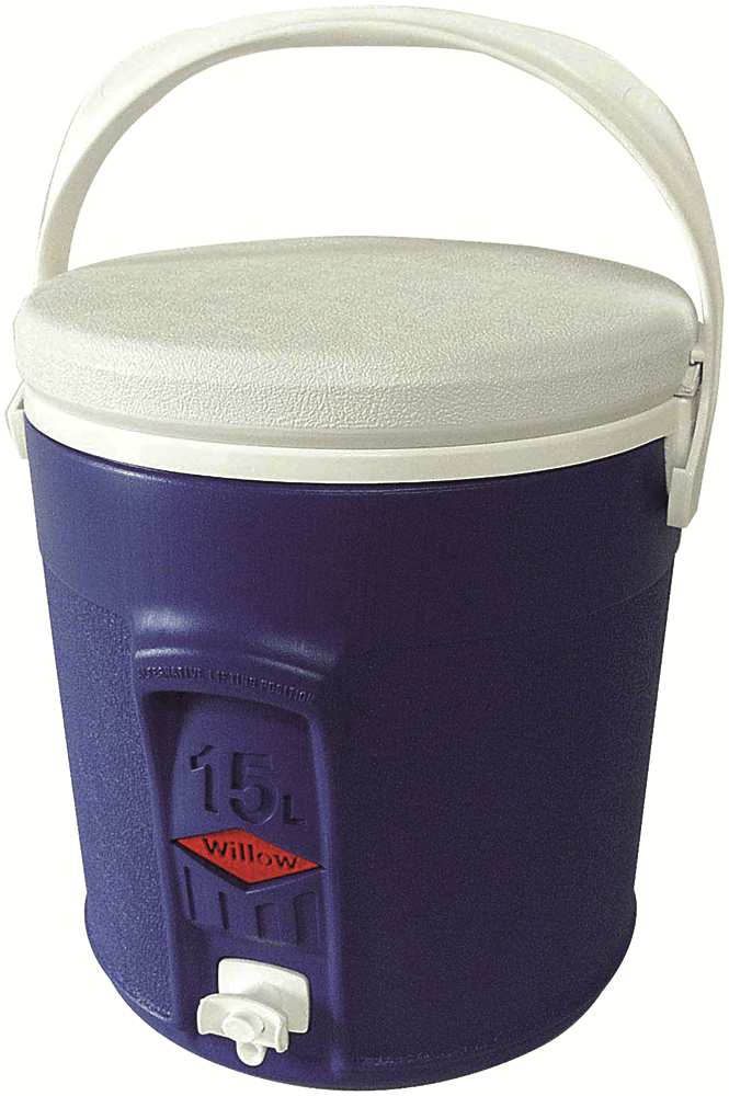 Willow Ware ROUND PLASTIC COOLER WITH TAP 15L Food Safe BLUE