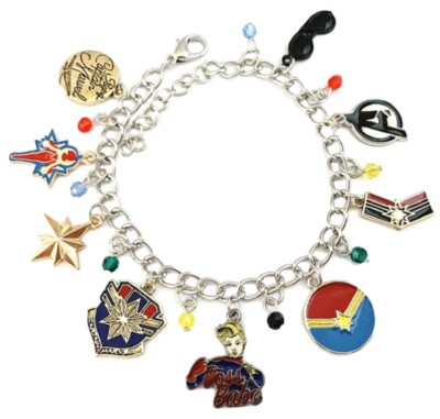 Captain Marvel Avengers Themed Assorted Metal Charm Bracelet