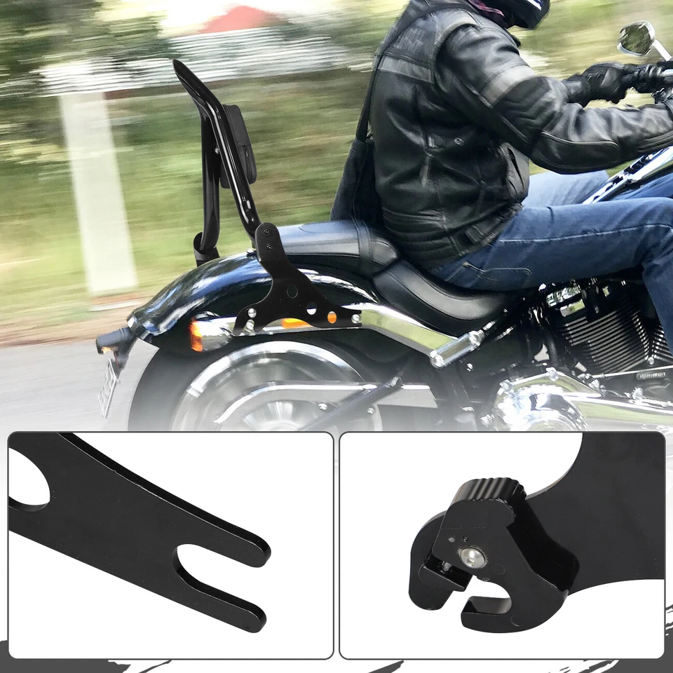 Detachable Sissy Bar Passenger Backrest W/ Pad Fits for Harley Fat Boy Breakout Foto 3 de 4