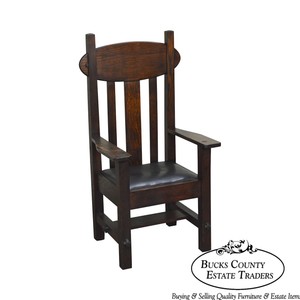 Details About Arts Crafts Mission Style Antique Arm Chair