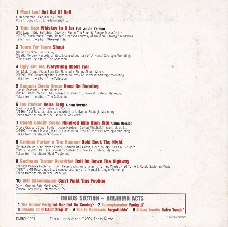 BORN TO ROCK 10 original Hits tracks ( DAILY MIRROR Newspaper CD ) - Bild 2 von 3