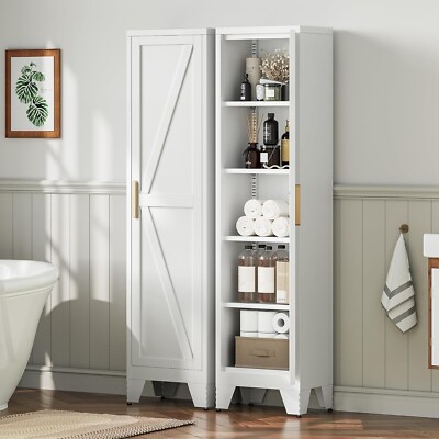 Cofar 67''Metal Home Bathroom Storage Cabinet 5 Tier Silm Pantry Storage Cabinet