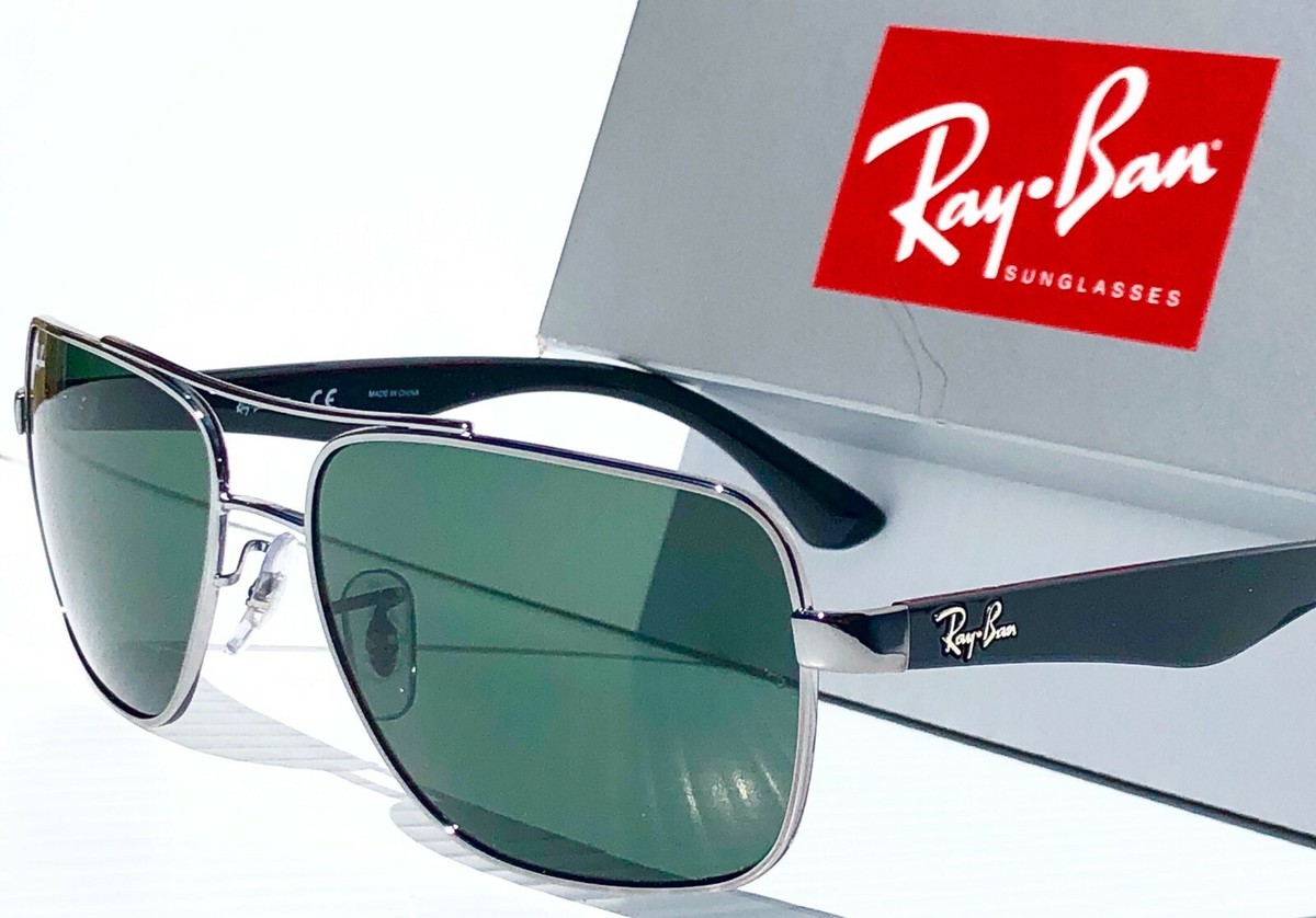 NEW Ray Ban Chrome 60mm AVIATOR Squared G-15 Green Grey