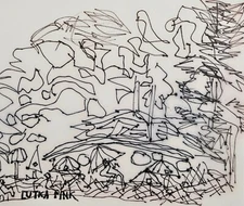 Lutka Pink - Drawing Original - Ink - Landscape 2