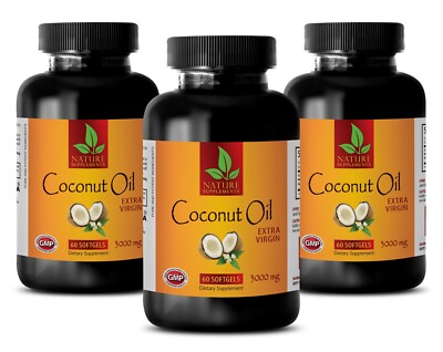 Fatty acid liquid PURE COCONUT OIL EXTRA VIRGIN 3000mg immune support system 3B
