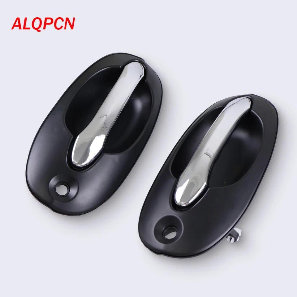 1 Lote 4 Puertas Exterior Exterior Manijas de Puerta Cromo/Negro Ajuste Kia Sedona 2002-2005 Foto 2 de 4