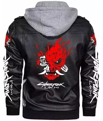 Black Samurai-Inspired Premium Leather Hoodie Jacket - Trendy & Stylish