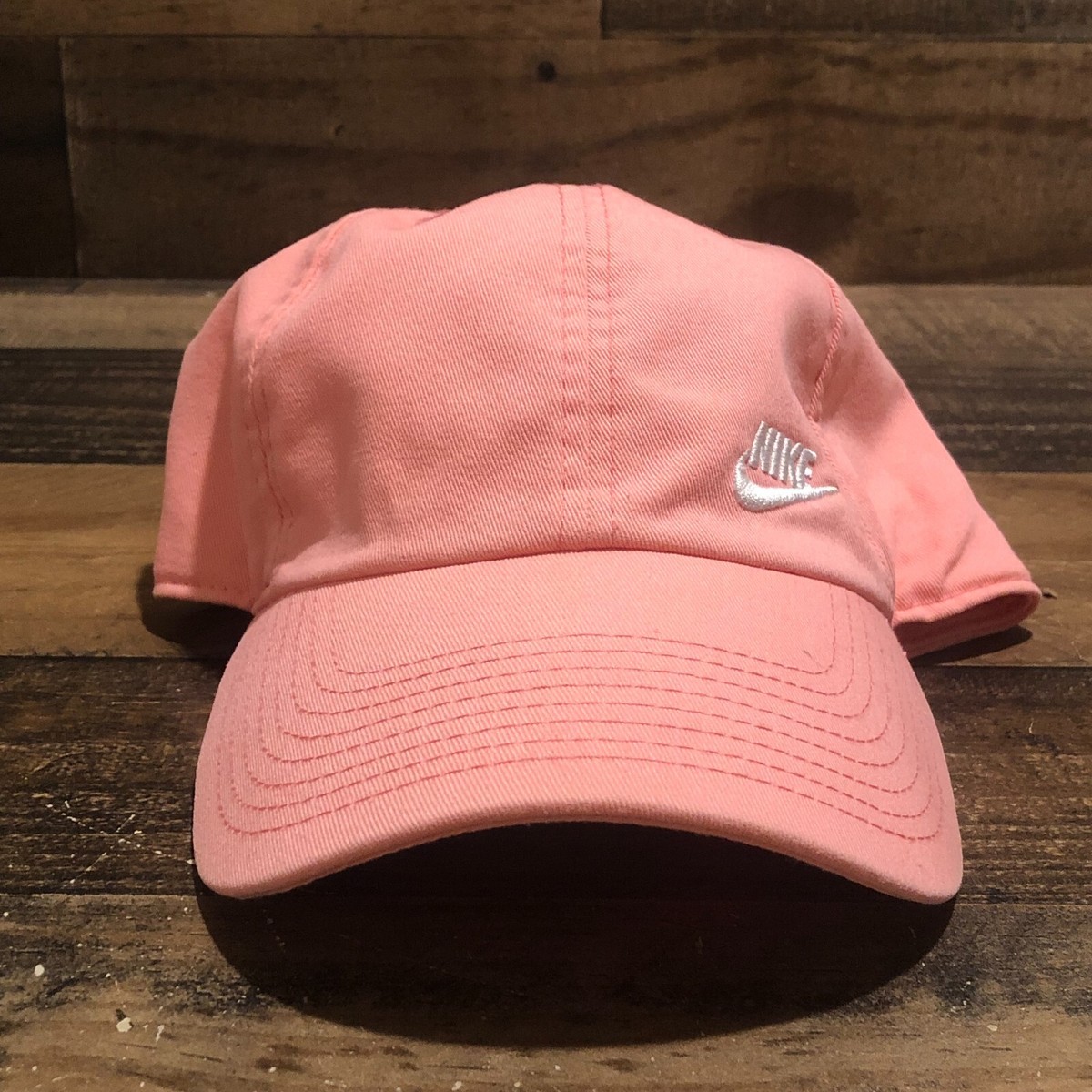Nike Hat Strapback Dad Cap Mens Pink White Logo Cotton Casual