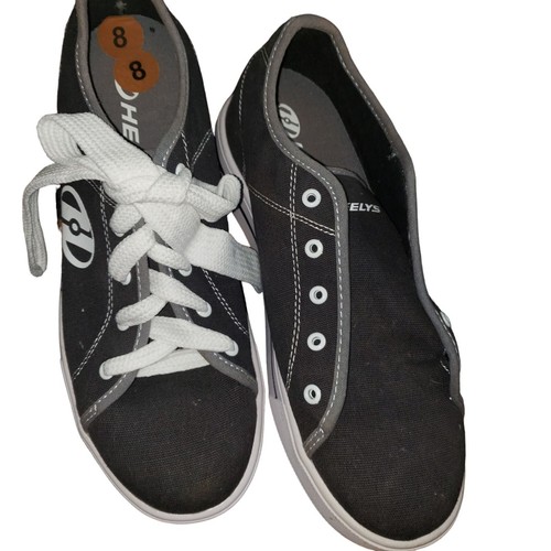 Heelys Mens Size 8 Sneakers Black White Canvas Roller Skate Wheels Low Top NWOT - Picture 9 of 14