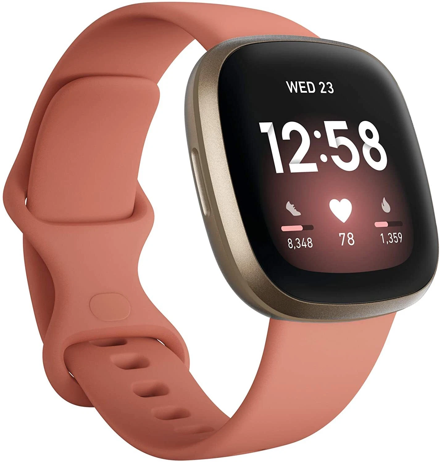 Fitbit Versa 3 Health & Fitness Smartwatch Pink Clay / Soft Gold | USED