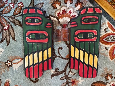 Antique Artist Casper Mather Totem Pole 8' Northwest Carved Wood