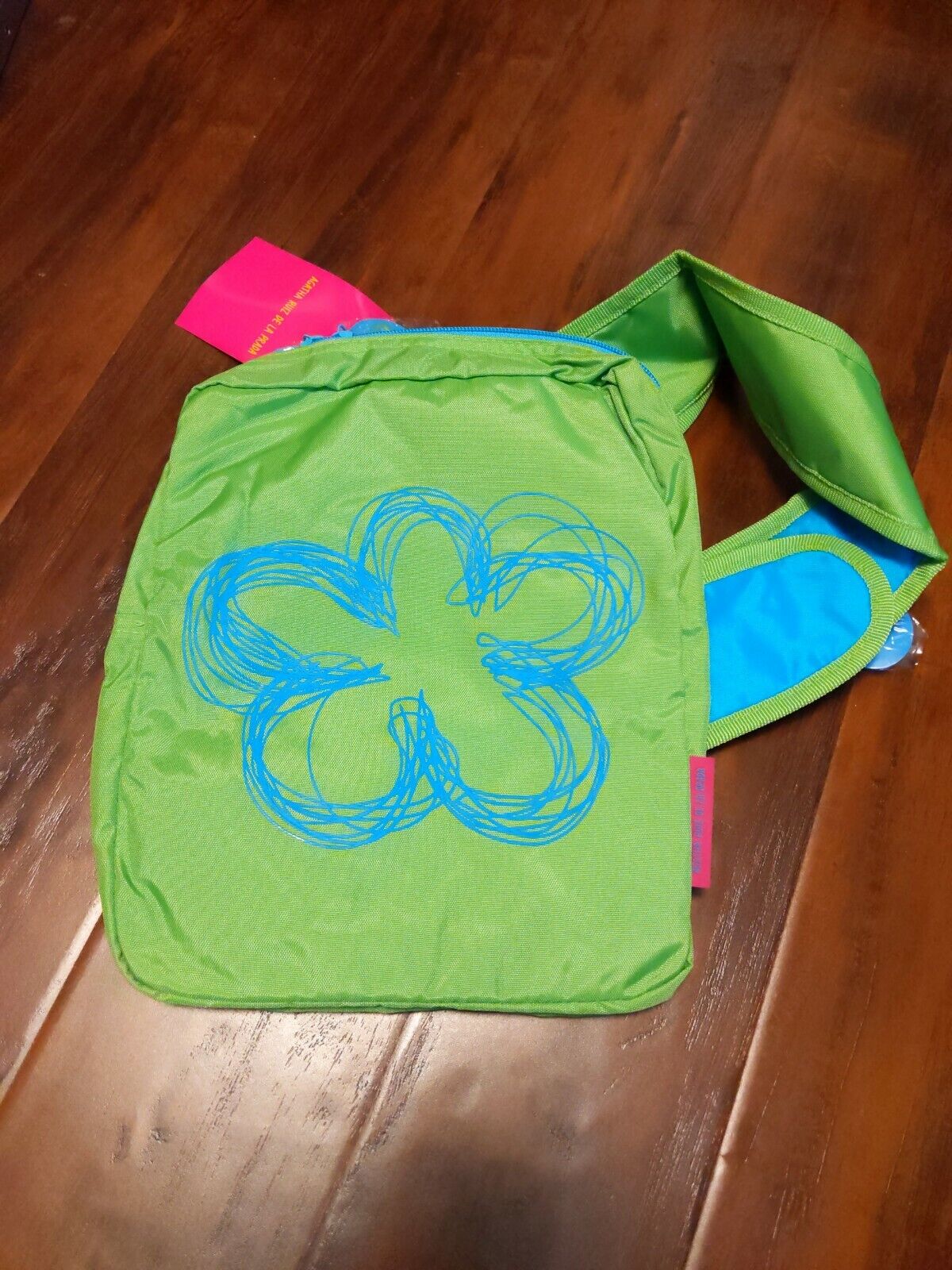 Small Child Back pack Designer Agatha DeLa Prada Green W/flower 1 strap book bag