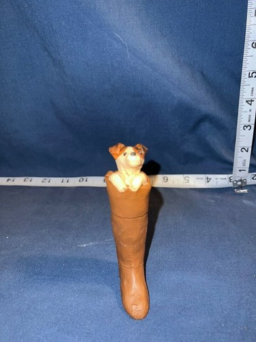 Jack Russel Terrier in a Riding Boot Figurine - Picture 2 of 7