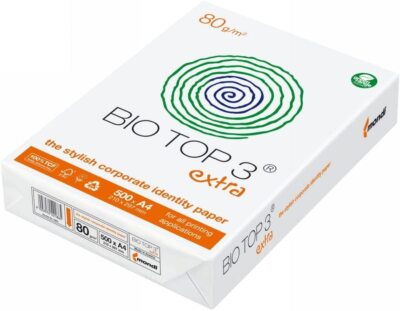 Mondi Bio Top 3 extra Papier 80g A4 500 Blatt ohne optischen Aufheller weiß