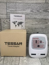 Israel USA Power Adapter, 3 Prong Grounded Travel Plug Adaptor with 2 USB,Type H