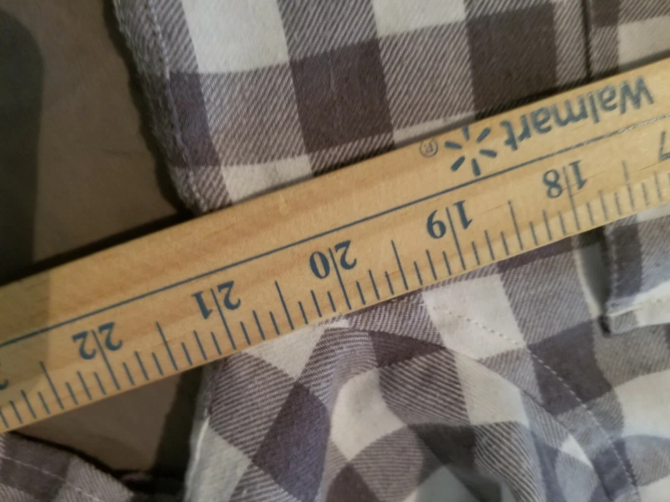 Camisa de vestir Hollister para mujer M mediana gris botón algodón blusa a cuadros Foto 4 de 4