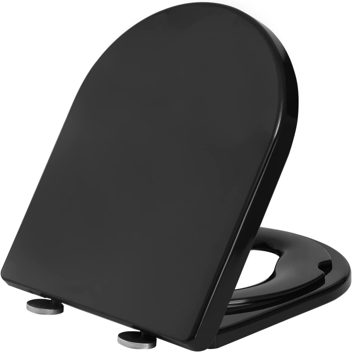 WOLTU Toilet Seat D Shape Soft Close Adjustable Hinge Toilet Lid Cover