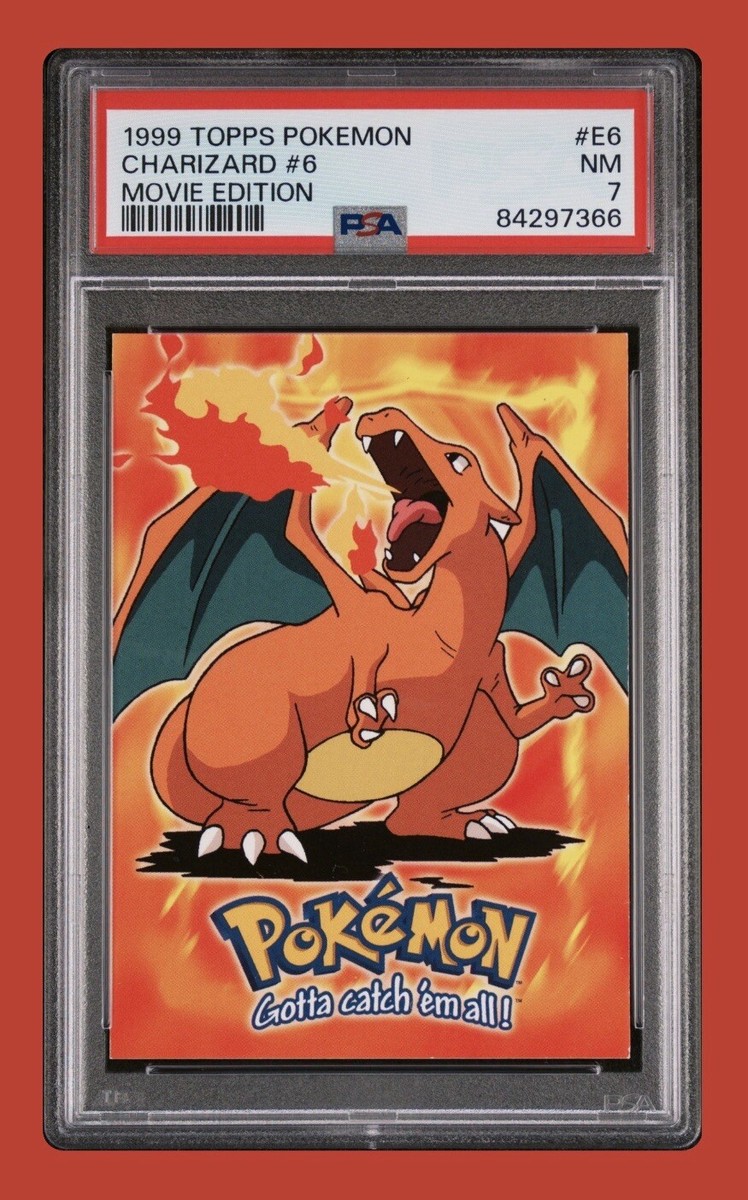 1999 Pokemon Charizard E6 of 12 Topps Movie Edition Black Label