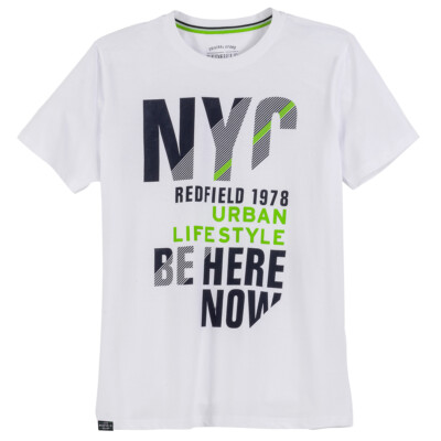 Redfield Übergrößen T-Shirt weiß cooler Schriftprint
