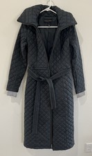 Elizabeth Roberts Women's Goose Down Quilted Jacket Long-sleeve Hooded Black