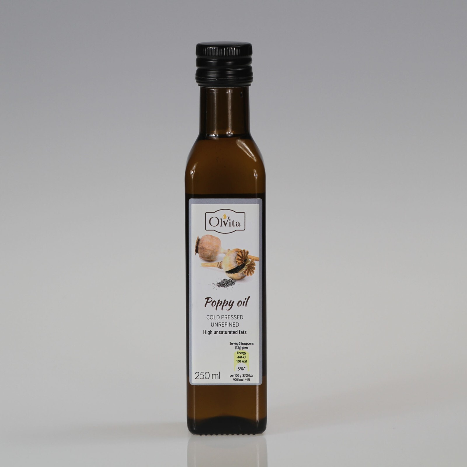 Poppy Seed Oil cold pressed and crude Ol'Vita 250 ml