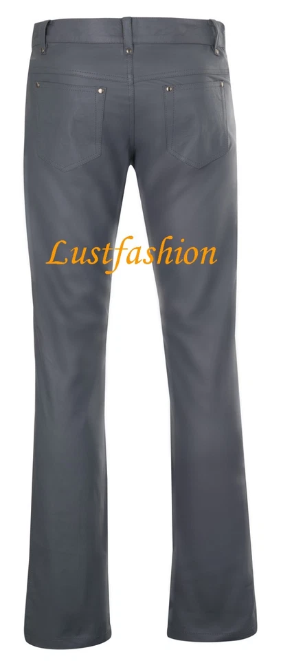 LEDERHOSE dunkelgrau Lederjeans grau neu leather trousers pants jeans grey Cuir  - Bild 3 von 4