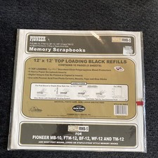 NEW/SEALED PIONEER MEMORY BOOK BLACK REFILL PAGES 12X12 MB-10