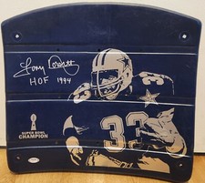 Tony Dorsett Signed Texas Stadium Seat Back w/ HOF Inscription. PSA