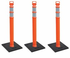 3 Pack ~ Cortina EZ Grab Delineator 45" Post, 03-747RBC-3, Orange