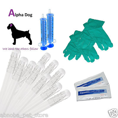 10 - 6'' Alpha Dog Premium AI Tubes Canine Artificial Insemination Kit Breeding