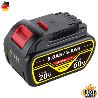 9.0Ah für Dewalt DCB606, DCB612, DCB606-2, DCB609-2 20V/60V MAX Akku 18V / 54V