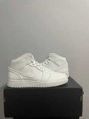 Air Jordan Mid GS Triple White Size UK Brand New Fast - Main Image